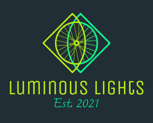 Neon Bicycle Wheel logo design