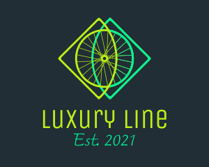 Neon Bicycle Wheel logo design