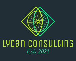 Neon Bicycle Wheel logo design