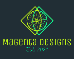 Neon Bicycle Wheel logo design