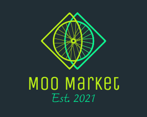 Neon Bicycle Wheel logo design