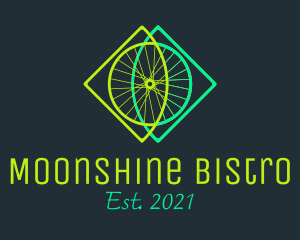 Neon Bicycle Wheel logo design