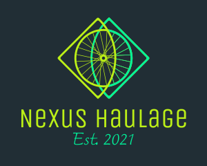 Neon Bicycle Wheel logo design