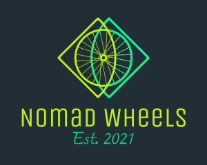 Neon Bicycle Wheel logo design