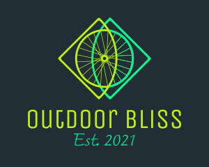 Neon Bicycle Wheel logo design