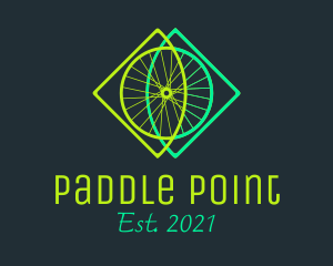 Neon Bicycle Wheel logo design