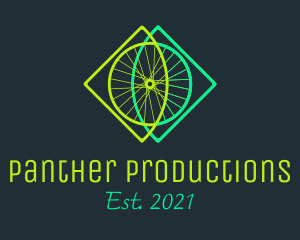 Neon Bicycle Wheel logo design