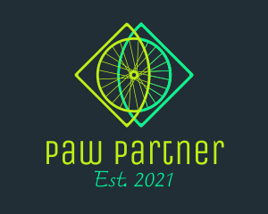 Neon Bicycle Wheel logo design