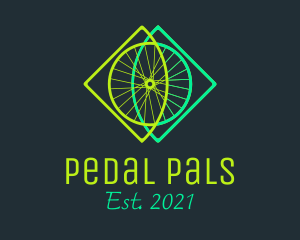 Neon Bicycle Wheel logo