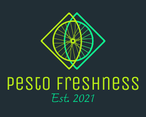 Neon Bicycle Wheel logo design