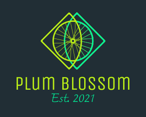 Neon Bicycle Wheel logo design