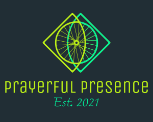 Neon Bicycle Wheel logo design