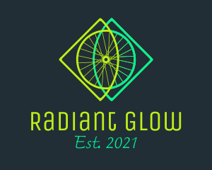 Neon Bicycle Wheel logo design