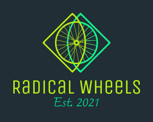 Neon Bicycle Wheel logo design