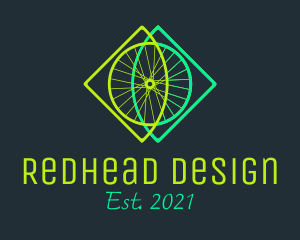 Neon Bicycle Wheel logo design