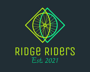 Neon Bicycle Wheel logo design