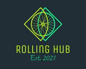 Neon Bicycle Wheel logo