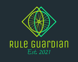 Neon Bicycle Wheel logo design