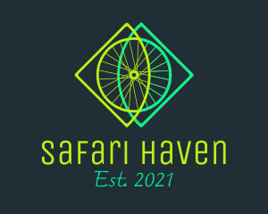 Neon Bicycle Wheel logo design