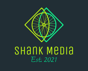 Neon Bicycle Wheel logo design