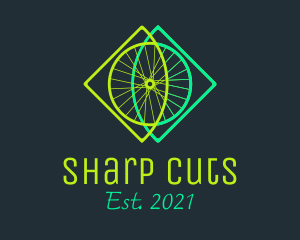 Neon Bicycle Wheel logo design