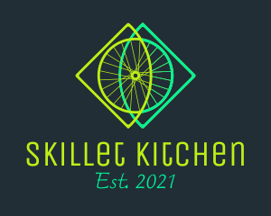 Neon Bicycle Wheel logo design