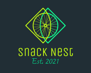 Neon Bicycle Wheel logo design