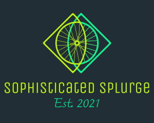 Neon Bicycle Wheel logo design