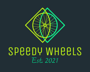 Neon Bicycle Wheel logo design