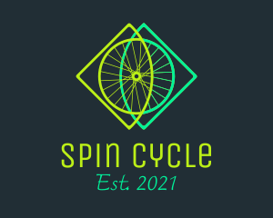 Neon Bicycle Wheel logo design