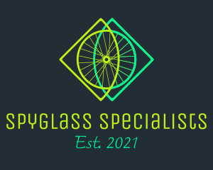 Neon Bicycle Wheel logo design