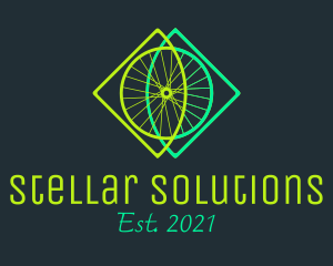 Neon Bicycle Wheel logo design