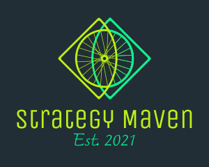 Neon Bicycle Wheel logo design