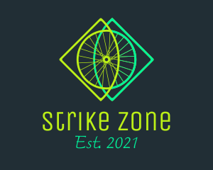 Neon Bicycle Wheel logo design