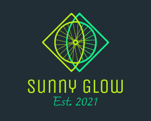 Neon Bicycle Wheel logo design