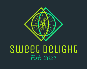 Neon Bicycle Wheel logo design