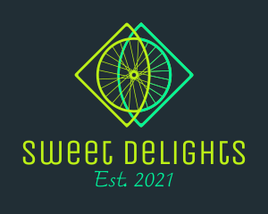 Neon Bicycle Wheel logo design