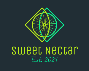 Neon Bicycle Wheel logo design