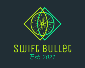 Neon Bicycle Wheel logo design