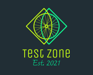 Neon Bicycle Wheel logo design