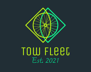 Neon Bicycle Wheel logo design