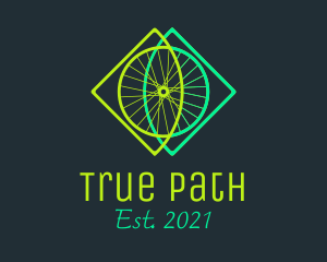 Neon Bicycle Wheel logo design