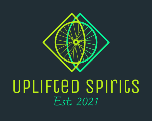 Neon Bicycle Wheel logo design