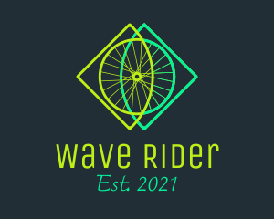 Neon Bicycle Wheel logo design