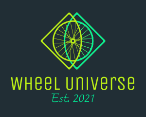 Neon Bicycle Wheel logo design