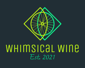 Neon Bicycle Wheel logo design