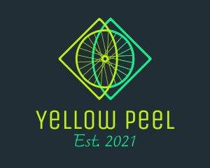 Neon Bicycle Wheel logo design