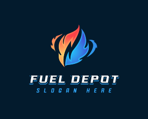 Fire Ice Fuel Combustion logo design