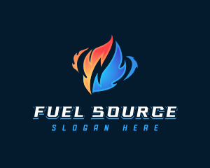 Fire Ice Fuel Combustion logo design
