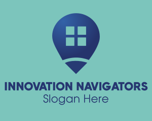 Blue House Location logo design